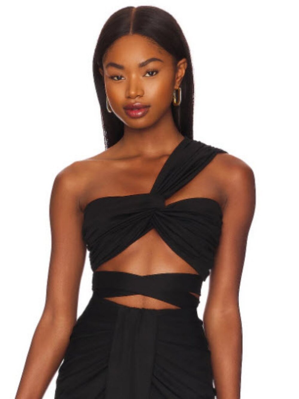 Womens Yaura Ara (Item-310) Black Halter Cropped Wrap Top UK/12 US/M